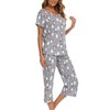 MIA LUCCE Womens Pyjamas -Short SleeveTops with 3/4 Pants PJs