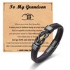 Leyung Grandson Bracelet Gifts from Grandma, Leather Knot Bracelet for