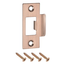 uxcell t Door Strike Plate, 70mm x 40mm 201 Stainless Steel Latch Deadbolt Strike Plate for Door Frame Door Jamb, Red Bronze