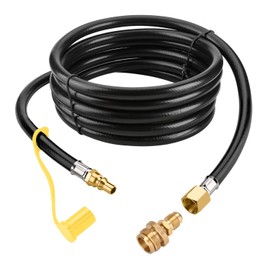 WADEO 12 FT Propane Quick Connect Hose for RV to Gas Grill, Propane Quick Connect Fittings for 1 LB Throwaway Bottle Connects 1 LB Portable Appliance to RV 1/4" Female Quick Disconnect