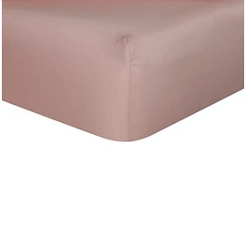 Sleepdown Plain Bamboo Fitted Sheet Soft Warm Cosy & Breathable Comfortable Bedding Bottom Sheets 32cm Extra Deep Pockets - Blush Pink - Double