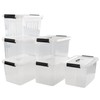 Saedy 12 Quart Latching Storage Box, 6 Pack, Plastic Storage