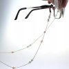SA106 Womens Eyeglasses Neck Loop Gold Thread Chain Pearl Pendant