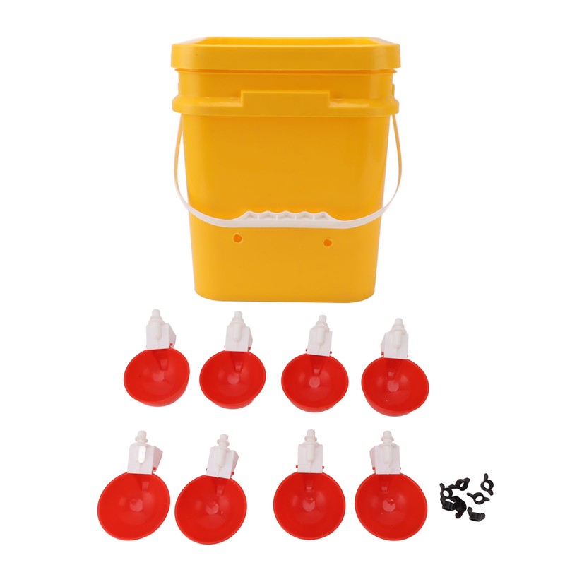 Automatic Chicken Waterer Cup with 12L Handheld Barrel Poultry Drinking