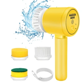 Depurador eléctrico inalámbrico giratorio, depurador de ducha de doble velocidad con 3 cabezales reemplazables, cepillo para polvo de limpieza eléctrico para limpieza de tina/azulejos/piso