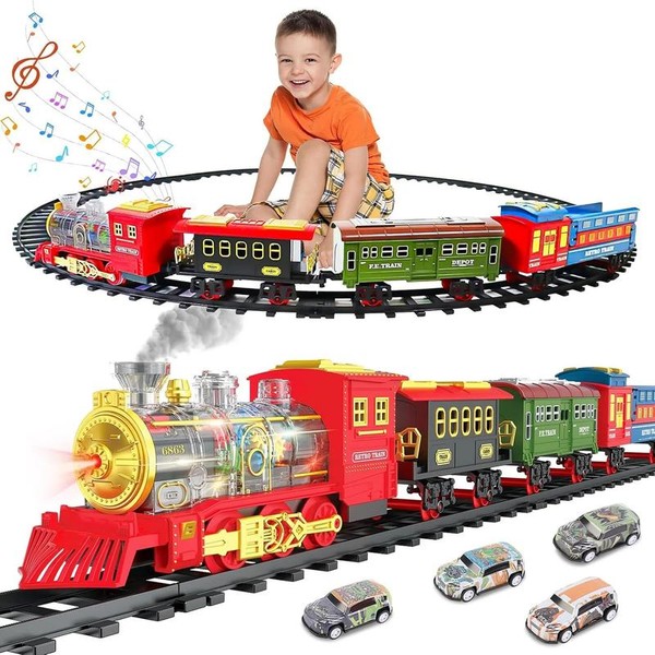 Hot Train Set Toys for Boys with Smokes, Lights and