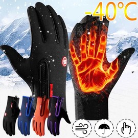 Winter Touch Screen Warm Cycling Gloves Premium Thermal Windproof Work Gloves - Color: New Black, Gloves Size: XL