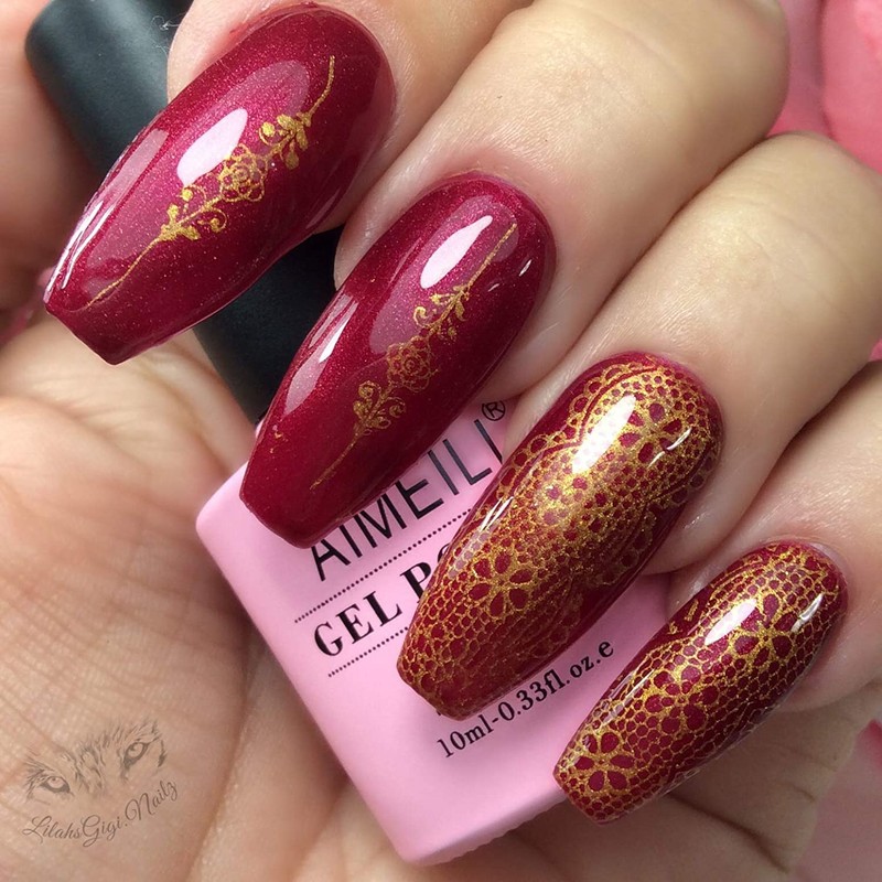 AIMEILI Soak off UV LED Gel Nail Polish - Red