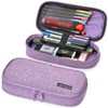 ARTEZA Pencil Case, Purple Pencil Pouch with Zipper Closure, School