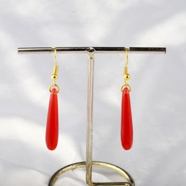 CENWA Red Long Drop Earrings Anime Cosplay Jewelry Gift for Women, Metal, alloy