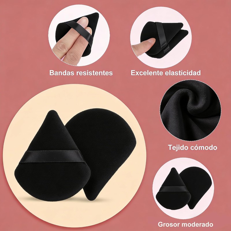 15 Piezas Brochas para Maquillaje con 10 Brochas, 2 Esponjas,