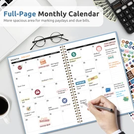 Budget Planner - Monthly Budget Book with Expense Tracker Notebook, Undated Bill Organizer & Finance Planner to Take Control of Your Money, Account Book to Manage Your Finances-Sky Blue