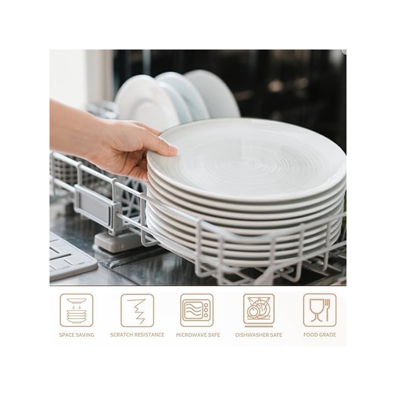 Yachi Ceramic 10 1/4 Inch White Dinner Plates Set of