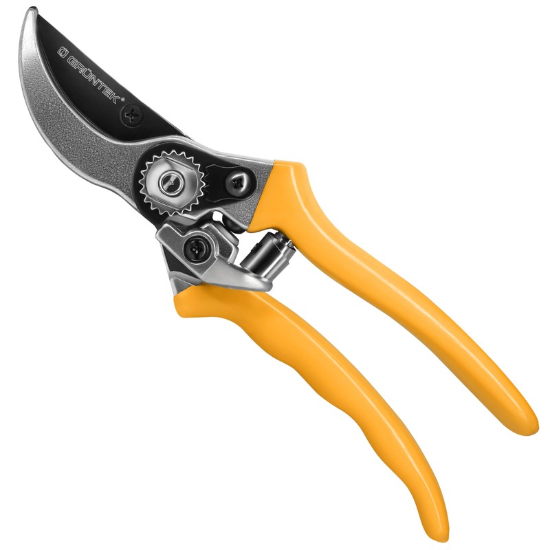 GRÜNTEK Bypass Secateurs Woodpecker, Allround Comfort Gardening Pruning Shears/Scissors with