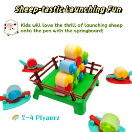 Ybgocot - Juego de mesa de ovejas, juego de ovejas catapultantes para 4 a 12 niños, juego familiar de mesa de disparos de ovejas, 2 a 4 jugadores