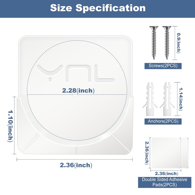 YNL 2 Pack Adhesive Shower Rod Holders, Transparent Rod Retainer