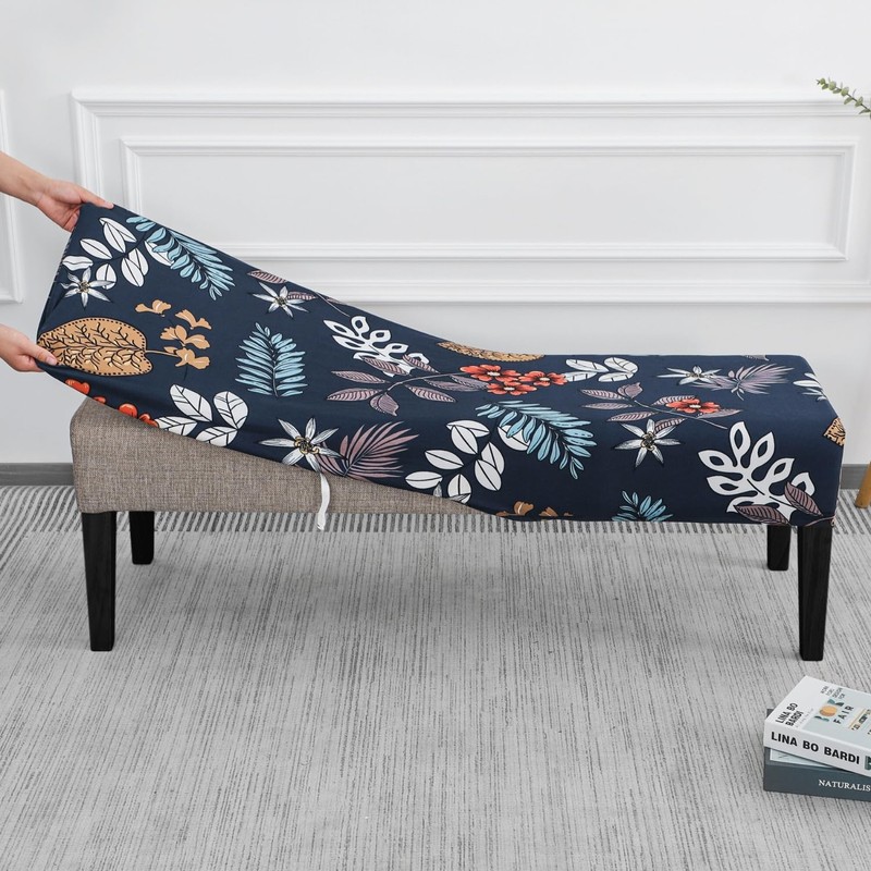 SPRINGRICO Stretch Dining Bench Cover, Removable Bench Slipcover Washable Bench