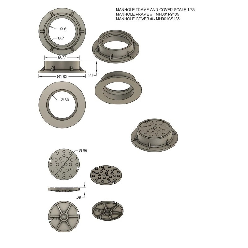 Unbranded STORM SANITARY SEWER MISC. MANHOLE FRAMES AND COVERS SCALE