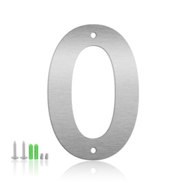 3 Inch Floating House Numbers and Metal Letters for Outdoor Signs, Modern 304 Stainless Steel Silver Address Numbers for Home, Apartment, and Garden Decor (Number 0)