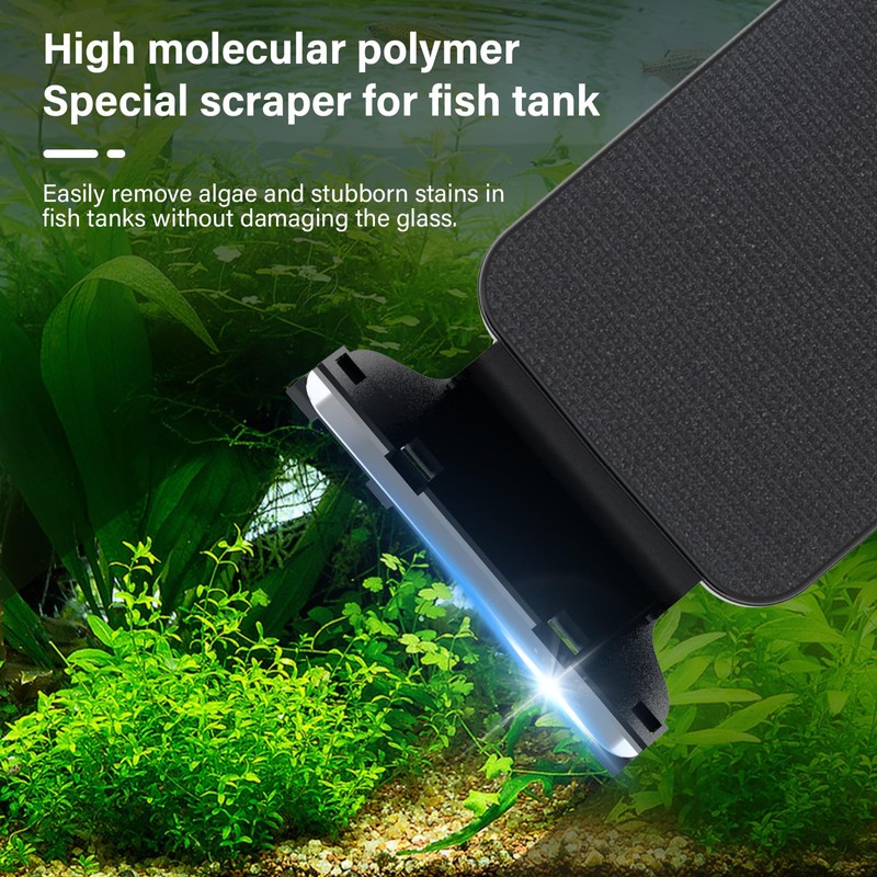 hygger Fish Tank Magnetic Glass Cleaner Two Detachable Algae Scraper
