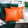 BRAWARM Faux Leather Throw Pillow Covers 16 X 16 Inches