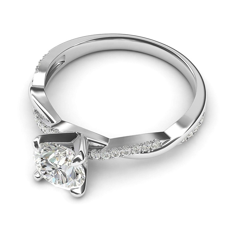 Sterling Silver 4-Prong Petite Twisted Vine Simulated 1.0 CT Diamond