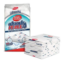 Simple Solution Abzorbitall Pet Mess Toallas absorbentes  Hojas de limpieza multisuperficie para orina y caca de perro  12 x 17 pulgadas  30 toallas  