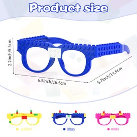 Hooqict 9 Pcs DIY Building Blocks Glasses Building Bricks Party Supplies for Kids Adults Building Block Birthday Party Favors, Carnival Party Glasses Decorations