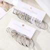Set 12 Pares Aretes Geométricos Mujer Plateado