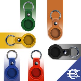 EUROXANTY Case for Airtag Leather Key Fob Key Finder Elegant Design Case for New Tracker Adaptable to Airtag - red