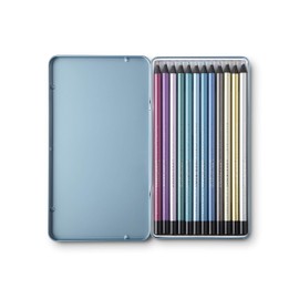 PRINTWORKS Colour Pencils - Metallic (12-set) Metallic Colored Pencils (Set of 12 Colors) Lead Diameter 0.12 inches (3.0 mm), Swedish Scandinavian Design, Designer, Artist, Sketch, Illustration, Art