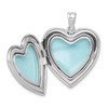 Solid 925 Sterling Silver Dove with Cross Heart Locket Pendant