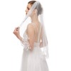 Lismyakey Bridal wedding veil Short bridal veil with hair comb