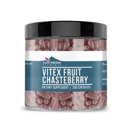 Earthborn Elements Vitex (Chasteberry) 200 Capsules, Pure & Undiluted, No Additives