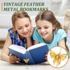 Lincia 8 Pcs Christmas Metal Feather Bookmarks for Women Teacher