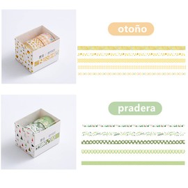 JohnLone Juego de 20 rollos de Papel y Cinta Washi, Patrón de Tiras de Cuadrícula y Cinta, Cinta Decorativa de Color y Papel para, álbumes de Recortes, Embalaje de Regalo (10 mm de Ancho)