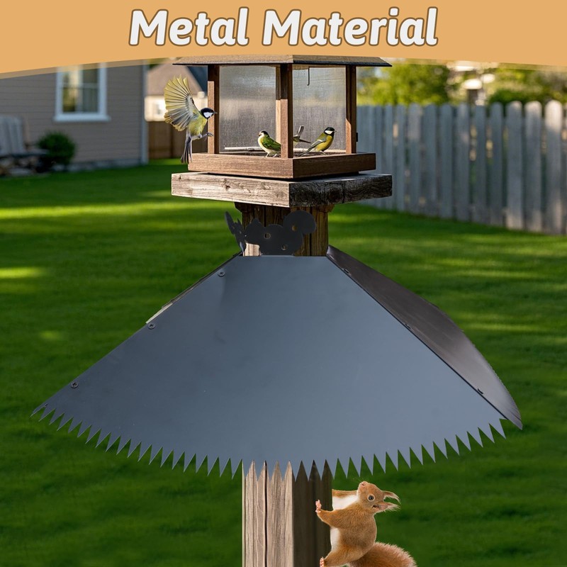 Upgrade Metal Squirrel Baffle for 4x4 Post - 17 inch