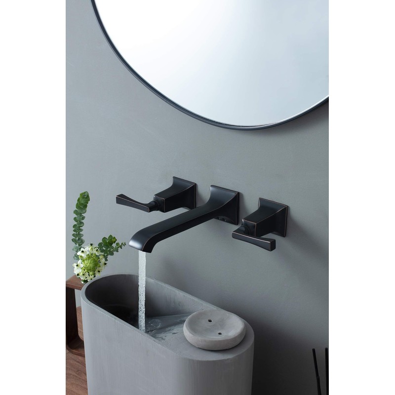 SITGES Bathroom Wall Faucet, Heavy Duty, Brass Constructed Wall Mount