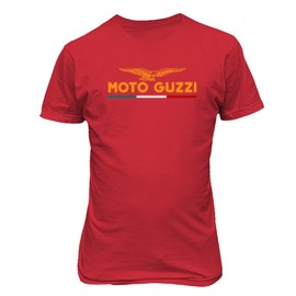 Moto Guzzi Eagle Logo Adhesive Emblem Italian Bike Unisex T-Shirt (Red, X-Large)