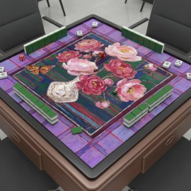 Hot Selling Anti Slip Quiet Mahjong Pad Table Mat Durable Rubber Backed Mat Mahjong for Mahjong Games Home EntertainmentColor: 14-Purple
