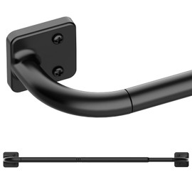 UIOSANRT Curtain Rods for Windows 48 to 84 inch, 5/8" Diameter Black Curtain Rod Ceiling Mount, Warp Around Long Curtain Rod for Bedroom Living Room