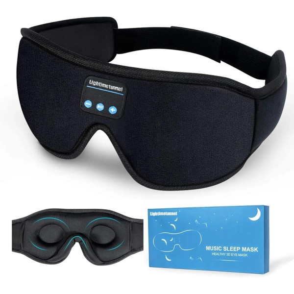 LIGHTIMETUNNEL Washable 3D Sleep Headphones Bluetooth 5.0 Wireless Adjustable Stereo