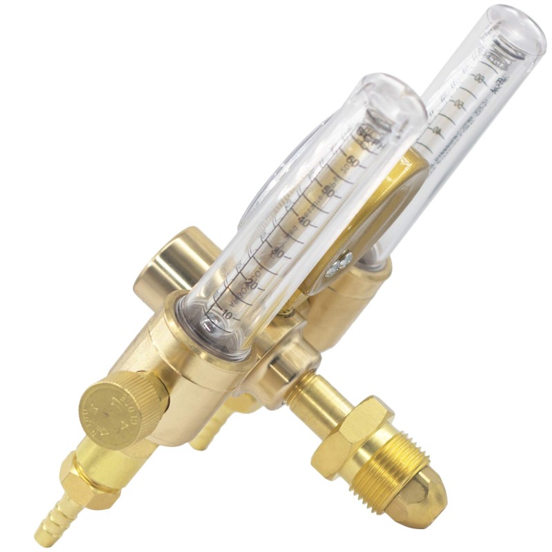 RX WELD Dual Output Argon Regulator Flow Meter Mig Tig
