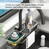 Faucet Storage Shelf Aluminum Plastic Two Containers with Towel Rod