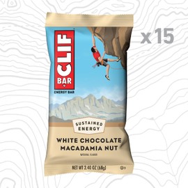 Clif Bar CLIF BAR - White Chocolate Macadamia Nut Flavor - Made with Organic Oats - Energy Bars - Non-GMO - Plant Based Protein Bars (15 Pack)