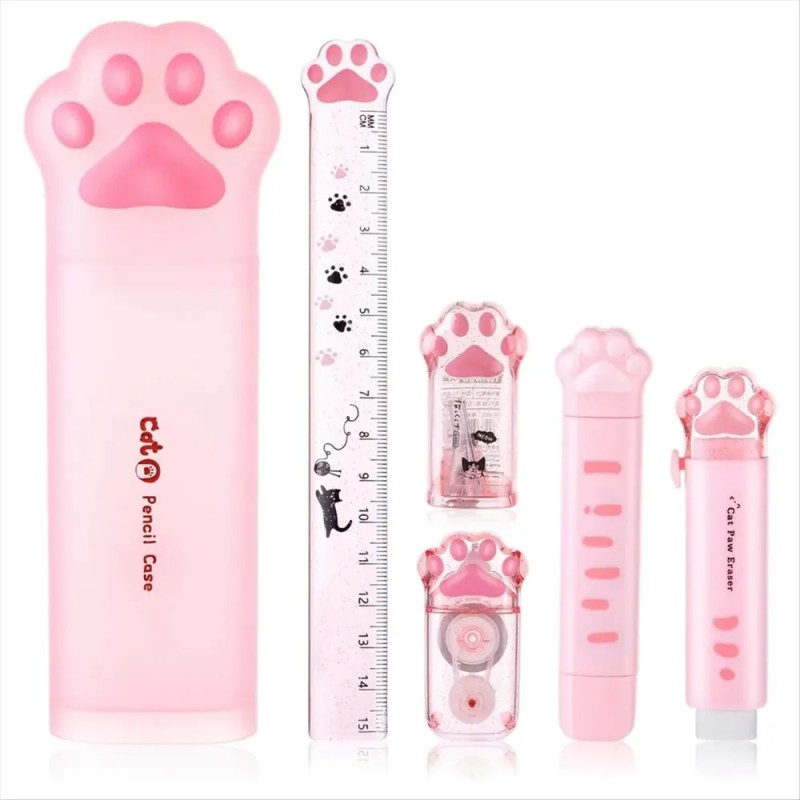 Set De Papelería Con Forma De Gato Lindo, Kit De