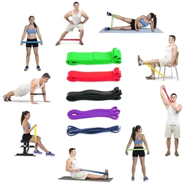 Set Power Heavy Duty Resistance Band Gym Yoga Loop Exercise Fitness Workout (Black)