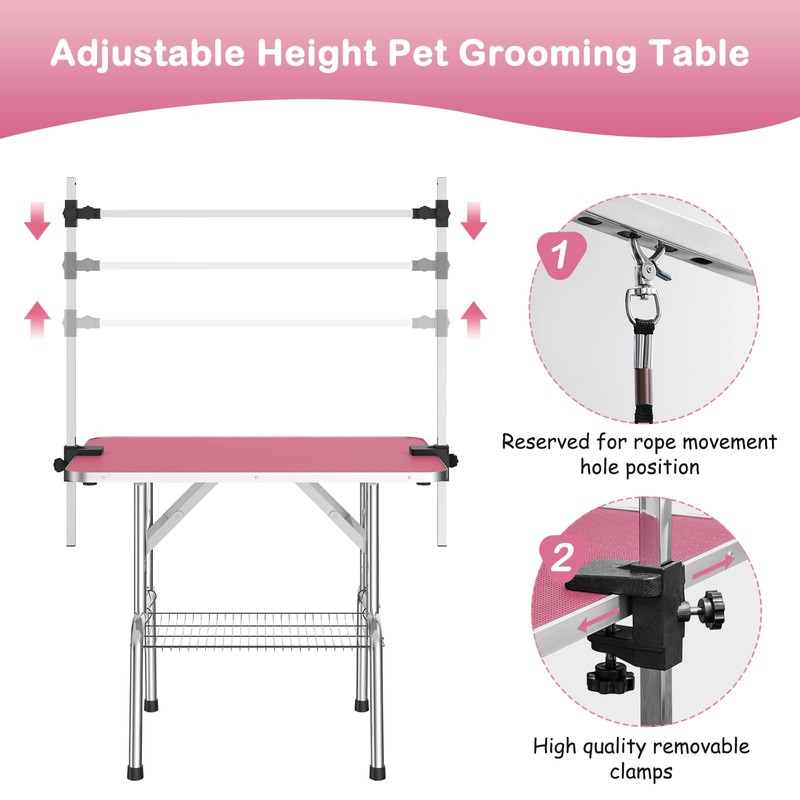 APRILSOUL 36 Inch Pet Grooming Table for Small Dogs,Adjustable Height,Foldable,Anti-Slip