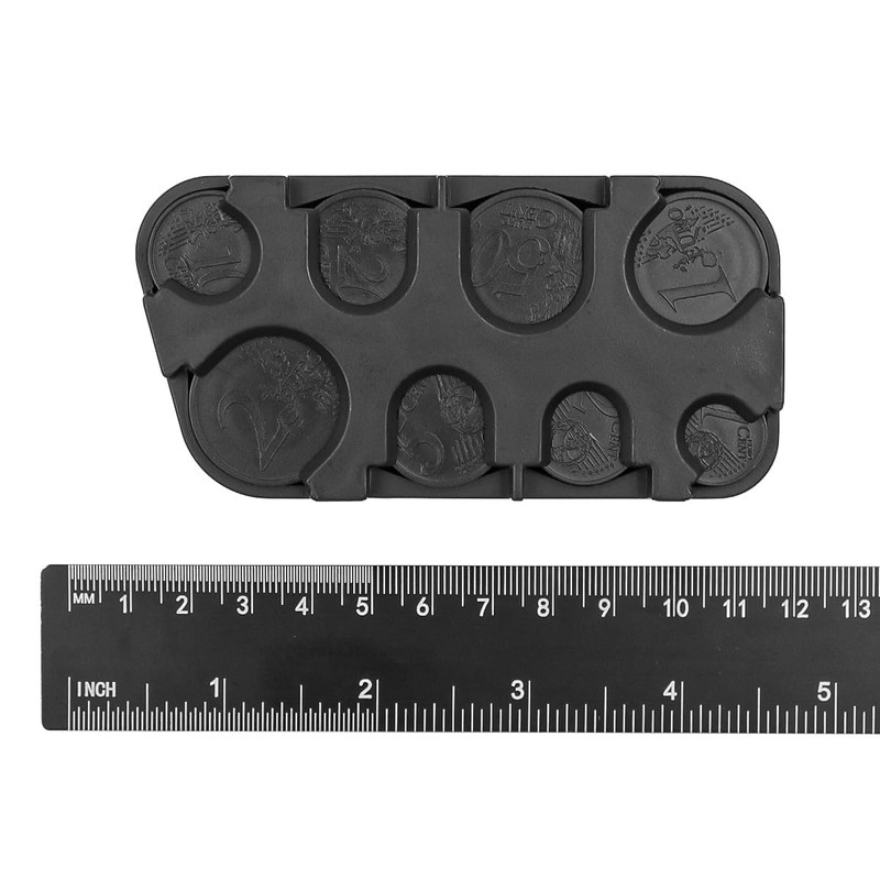 Sarini Coin Storage Box Organizer with 8 Compartments Spring Loaded