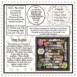 Roll-a-Bong Weed Board Game for Adults | Fun Game Night and Great Gift Idea | Fun Ganja Game | Includes Board, 8 Player Pawns, 2 Six-Sided Dice, Simple Rules